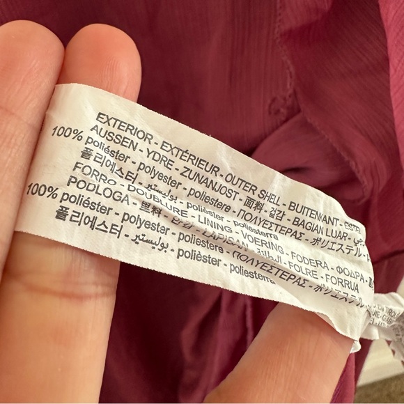 ZARA Ruffle Maxi Dress | Boho Victorian Fairy Chic | Burgundy Size L - Picture 6 of 7